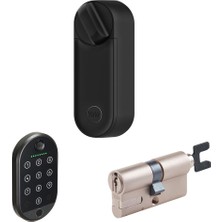 1001 Linus L2 Akıllı Kilit Siyah Ayarlanabilir Silindir Parmak Izi Okuyucu - 3'lü Bundle Seti