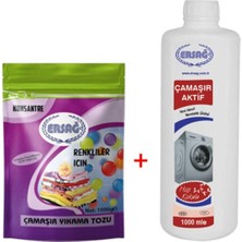 1001 Renkli Çamaşır Yıkama Tozu 1000 gr ve Çamaşır Aktif 1000 ml