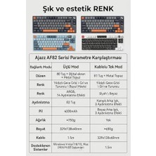 TeknoKapsül Üçlü Mod Membran Gaming Klavye,%75 Düzen, 4000MAH Batarya, Rgb 14 Efekt, Tft Ekran, Type-C, Bluetooth 2.4g, Su Geçirmez, Win/mac Uyumlu, Multimedya Düğmeli | AF82 (Sarı Siyah - AF82)