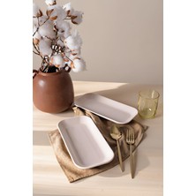 1001 Krem Pergamon Kayık Tabak 26 cm 2 Adet 030