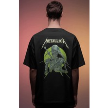 Sevbano Metallica Rock Metal Müzik Grubu Baskılı Unisex Oversize Premium Tişört