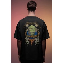 Sevbano Metallica Rock Metal Müzik Grubu Baskılı Unisex Oversize Premium Tişört