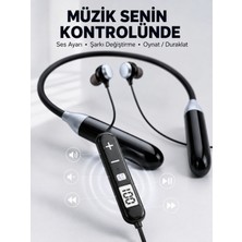 Kablosuz Bluetooth Boyun Kulaklığı Mikrofonlu Müzik Dinleme Çağrı Cevaplama Ses Kontrollü Kulak Içi Kulaklık - Lisinya