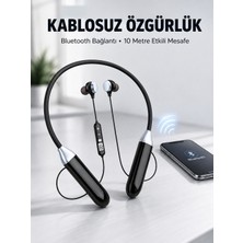 Mikrofonlu Boyun Bantlı Bluetooth Kulaklık Kablosuz Bağlantılı Ses ve Müzik Kontrollü Kulak Içi Kulaklık - Lisinya