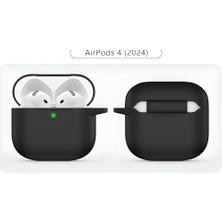 TeknoKapsül Airpods 4.nesil 2024 Darbelere Dayanıklı Parmak Izi Karşıtı Magsafe Şarj ile Uyumlu Silikon Kılıf (Siyah, Airpods 4.nesil 2024 Silikon)