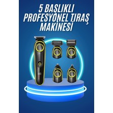 Arenes 5 Başlıklı Şarjlı Tıraş Makinesi Kablosuz Saç Sakal Burun Tıraşına Uygun - Lisinya