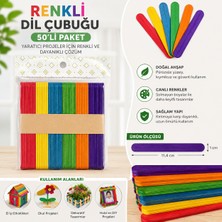 Belirtilmemiş 50’li Renkli Dil Çubuğu Ahşap Hobi Çubuğu | El Işi Okul Proje ve Dıy Etkinlik Çubukları