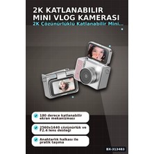 2k 1.47 Ips Ekranlı 180 Derece Katlanabilir Mini Vlog Kamerası - Anahtarlık Boy BX-313483
