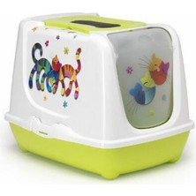 Belirtilmemiş Trendy Kapalı Kedi Tuvaleti 50 cm Yeşil