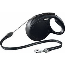 Belirtilmemiş New Classic Otomatik Ip Köpek Gezdirme Tasması Medium 8 mt Siyah