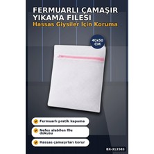 Fermuarlı 40X50 cm Çamaşır Yıkama Filesi - Hassas Kıyafet Koruma Torbası BX-313583
