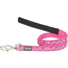 Belirtilmemiş Flanno Desenli Pembe Köpek Uzatma Tasması Large 25 mm 1,2 mt