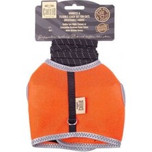 Belirtilmemiş Havalı Dokuma Kedi Göğüs ve Gezdirme Tasması Large Turuncu 1,5x-30-40 cm