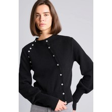 DeFacto Regular Fit Bisiklet Yaka Asimetrik Düğmeli Basic Hırka I6312AX26AU