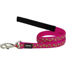 Belirtilmemiş Pembe Üzerine Lime Yıldızlı Köpek Uzatma Tasması Small 15 mm 1,2 mt