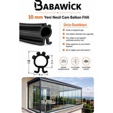 Babawick Cam Balkon Fitili 10 mm Yükseklik 5 Metre Uzunluk Toz, Ses ve Yağmur Suyu Yalıtımı için Kıl Fitil Alternatifi Siyah Conta