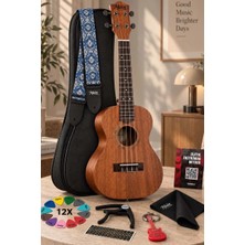 Midex CT-24MC Set Maun Concert Ukulele (Capo Metod Nota Sticker Askı Pena)