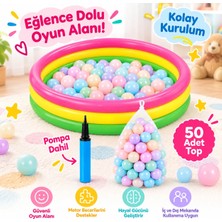 SmartFox Şişme Taban Oyun Havuzu + Oyun Topu + Pompa