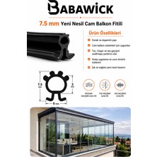 Babawick Cam Balkon Fitili 7,5 mm Yükseklik 5 Metre Uzunluk Toz ve Su Yalıtımı Için Kıl Fitil Alternatifi Siyah Conta