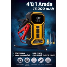Assur 16.000 Mah Taşıma Çantalı Akü Takviye Cihazı | Hava Kompresörü | Powerbank | LED Işık |