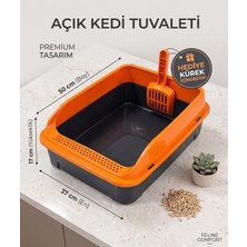 Chitto Shop Lüx Elekli Kedi Tuvaleti - Orta Boy - 50X37X17 cm ** Kürek Hediyeli
