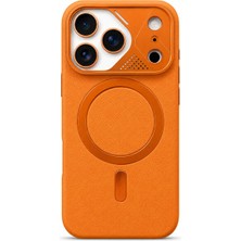 Brabus iPhone 17 Pro Uyumlu Içi Kadife Magsafe Vegan Deri Kılıf | Nut Serisi