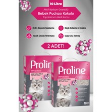 Proline Aktif Karbon Granüllü Bebek Pudra Kokulu Bentonit Kedi Kumu 2X10 Lt