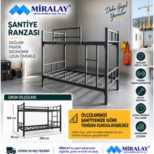 Miralay Metal Şantiye Ranzası Bölünmeyen – Korkuluk + Merdiven
