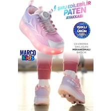 Marco Kids 18-26Y1801 USB Şarjlı Işıklı Patenli Spor Ayakkabı Tekerlekli Sneaker
