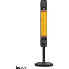 Luxeva Smart FR Wi-Fi Akıllı Karbon Infrared Ayaklı Isıtıcı 2500W IP55 Dış Mekan Elektrikli Soba Jetblack