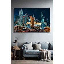 Şehber Las Vegas Şehrinde Bulunan Ünlü New York-New York Hotel & Casino Yatay Kanvas Tablo 4256