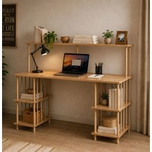 Avmpark Caren Raflı Çalışma Masası 130 cm Kitaplıklı Home Office Bilgisayar Masası