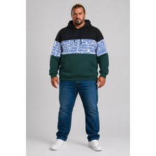 Moc Grande MocGrande Büyük Beden Kapüşonlu 3ip Sweat Transforming 25713 LACIVERT
