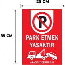 Reklam Ads Park Etmek Yasaktır Kişiselleştirilebilir Dekota Levha, 25X35, 20X30 (A4), 30X42 (A3) cm Boyut Seçeneklerinde Levha + Yapışkan Bant