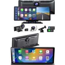 Marsilyan 4K 10.2 Inç Çift Kameralı Araç Multimedya Ekranı Carplay Kablosuz Tüm Cihazlara Uyumlu