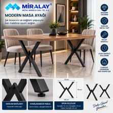 Miralay Metal V Masa Ayağı - Siyah
