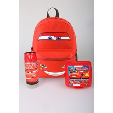 Lisanslı Cars Brick Champion's Colleciton 32 cm Tek Bölmeli Küçük Boy Anaokul Çantası,beslenme Kabı,matara Seti
