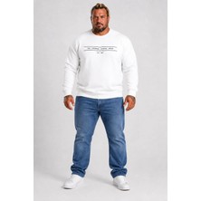 Moc Grande Mocgrande Erkek Büyük Beden Sıfır Yaka 3ip Sweat Original 24203 EKRU