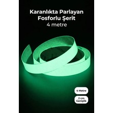Evgereçlerim Fosforlu Şerit Bant Karanlıkta Parlayan Işık Veren Yapışkanlı Güvenlik Bandı 4 Metre