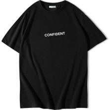 Brz Collection Unisex Oversize Confident T-Shirt Siyah