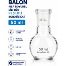 Labolist Balon Kısa Boyunlu Dibi Düz Ns Şilifli Borosilikat 50 ml