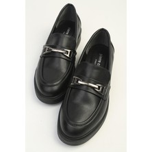 Benetton Siyah Cilt Kadın Loafer PC-54169