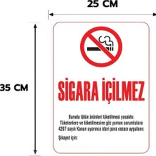 Reklam Ads Sigara Içilmez Kişiselleştirilebilir Dekota Levha, 25X35, 20X30 (A4), 30X42 (A3) cm Boyut Seçeneklerinde Levha + Yapışkan Bant