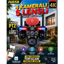 MPIA HAYA 4 Kameralı  5 Lensli WiFi Kamera 3 PTZ 10X  Zoom IP66 Gece Görüş