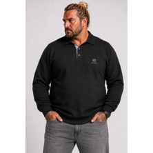 Mocgrande Erkek Büyük Beden Polo Yaka Sweat Moc Grande 24410 Sıyah