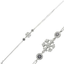 Inure Jewelry Gümüş Nazarlı Kar Tanesi Bayan Bileklik