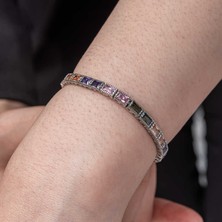Inure Jewelry Gümüş Mix Taşlı Su Yolu Kadın Bileklik
