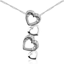 Inure Jewelry Gümüş Kalpler Bayan Kolye