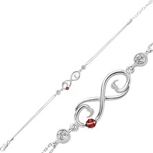 Inure Jewelry Gümüş Uğur Böcekli Sonsuzluk Bayan Bileklik