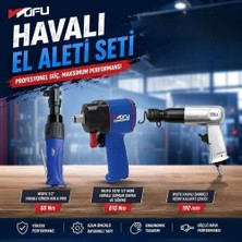 Universal Wufu 1/2 Havalı Somun Sökme Havalı Cırcır ve Havalı Kalafat Çekici Seti